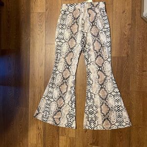 Snake Print Pull-On Pants